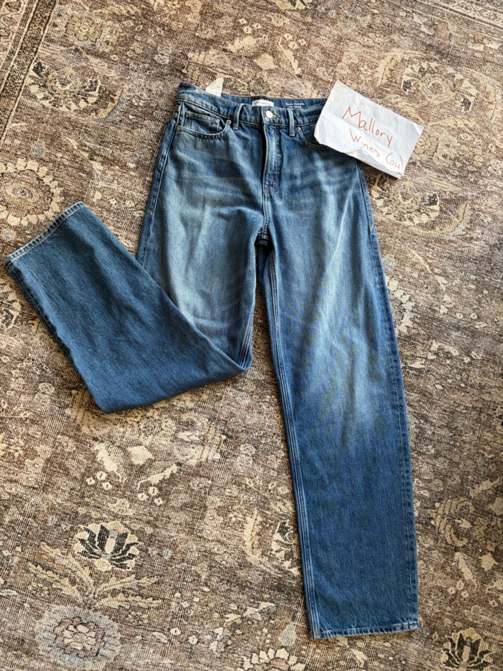 Good American barrel relaxed Mid/Light Blue Jeans